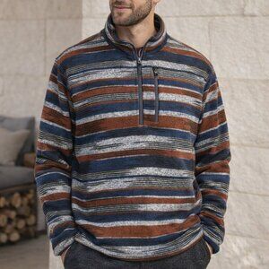 Eddie Bauer Striped 1/4 Zip Pullover Sweater | Size XL